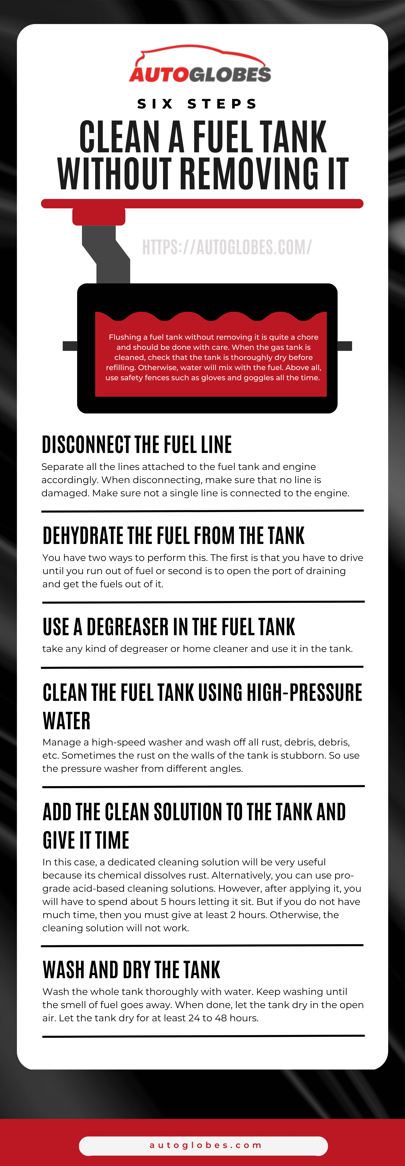 Clean a Fuel Tank Without Removing It Infographic