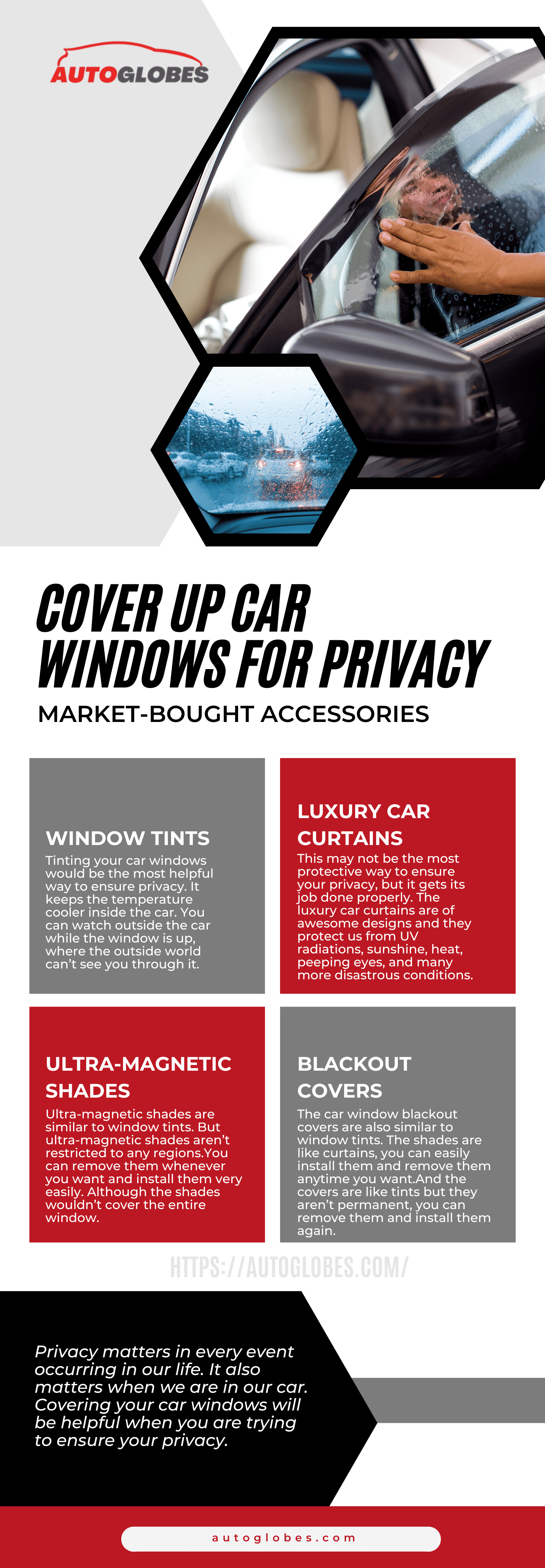 Cover up car windows for privacy infographic