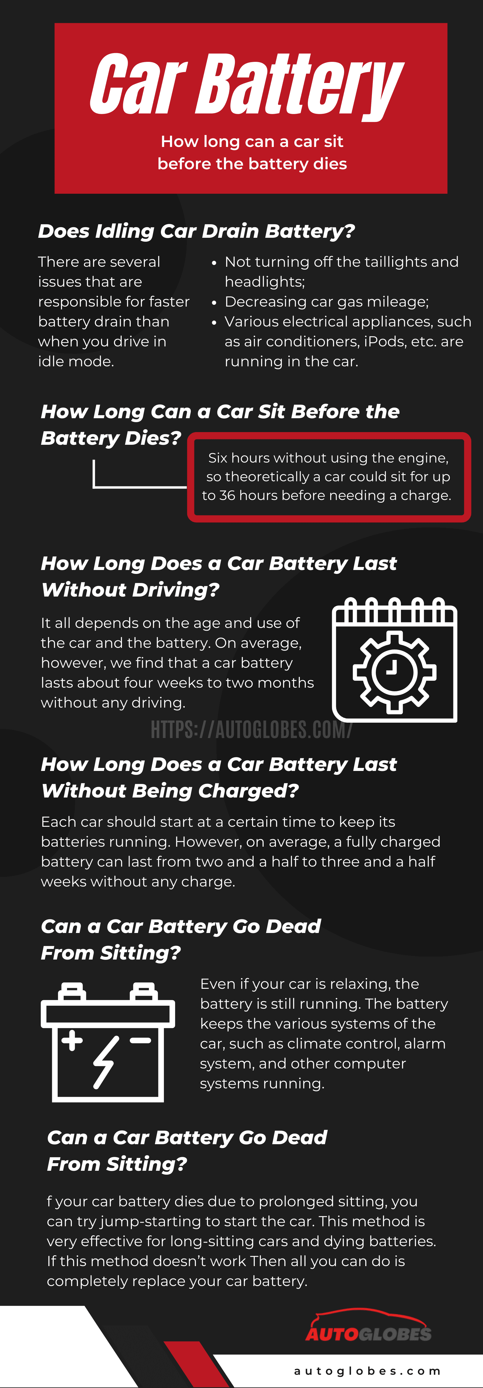 How long can a car sit before the battery dies Infographic