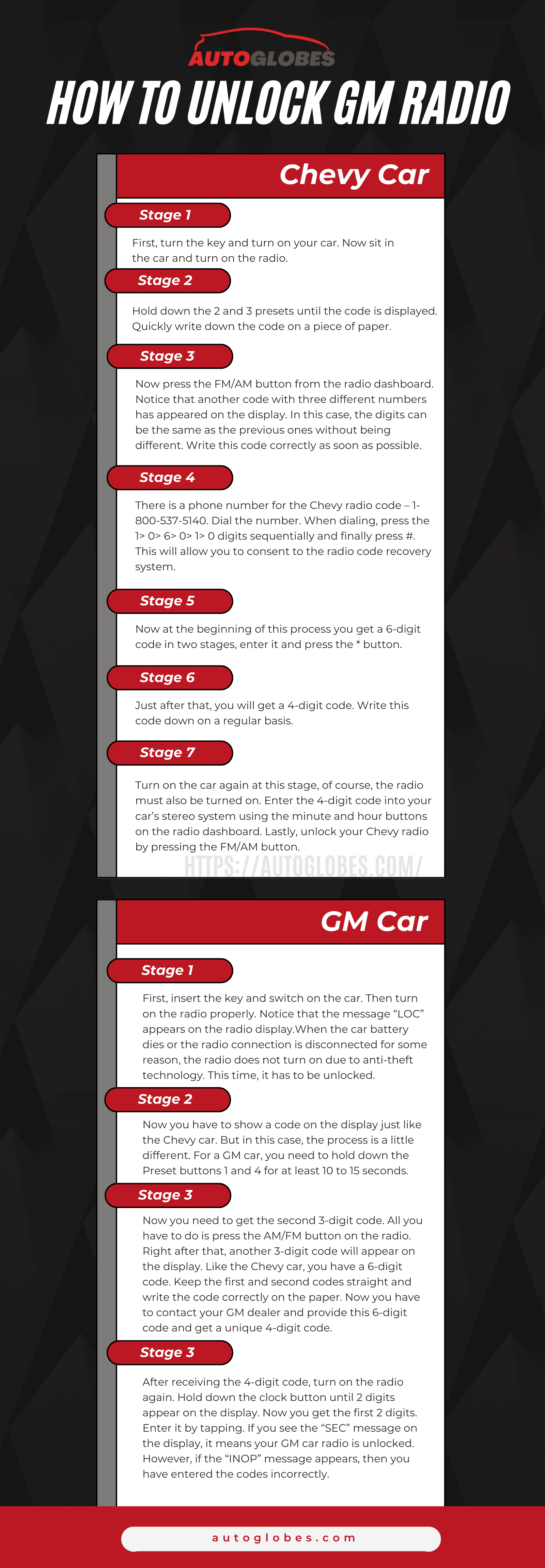 How to Unlock GM Radio infographic