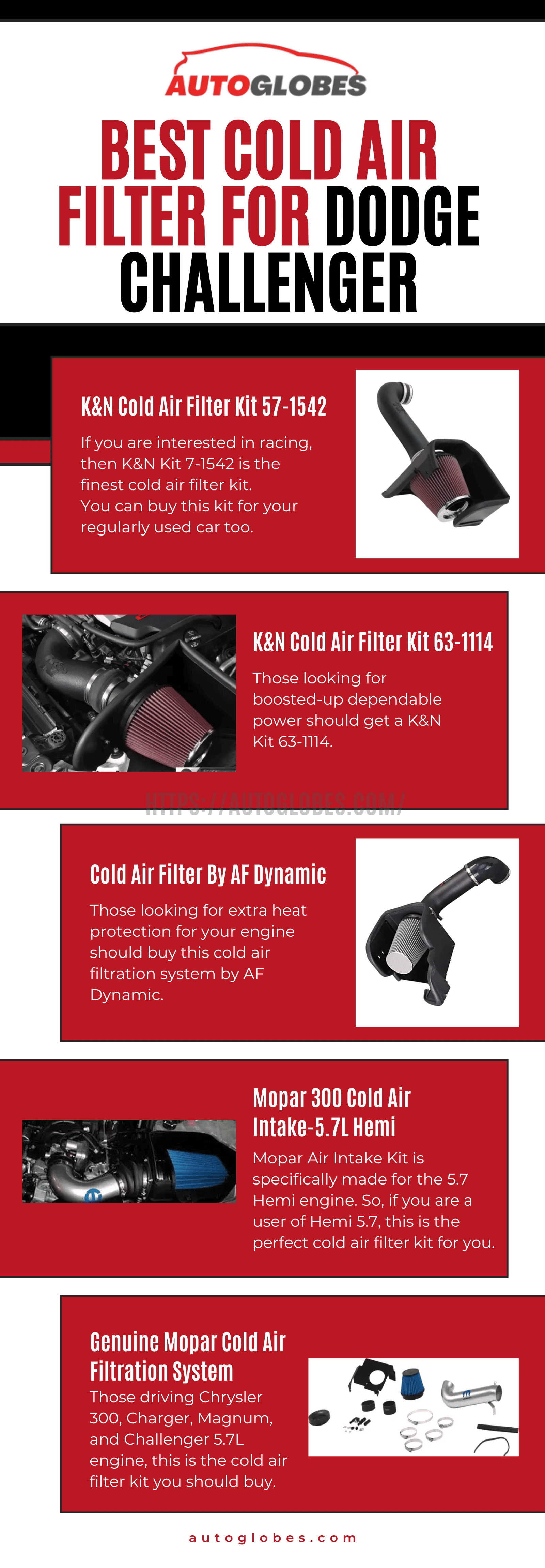 Cold Air Filters For Dodge Challenger infographic