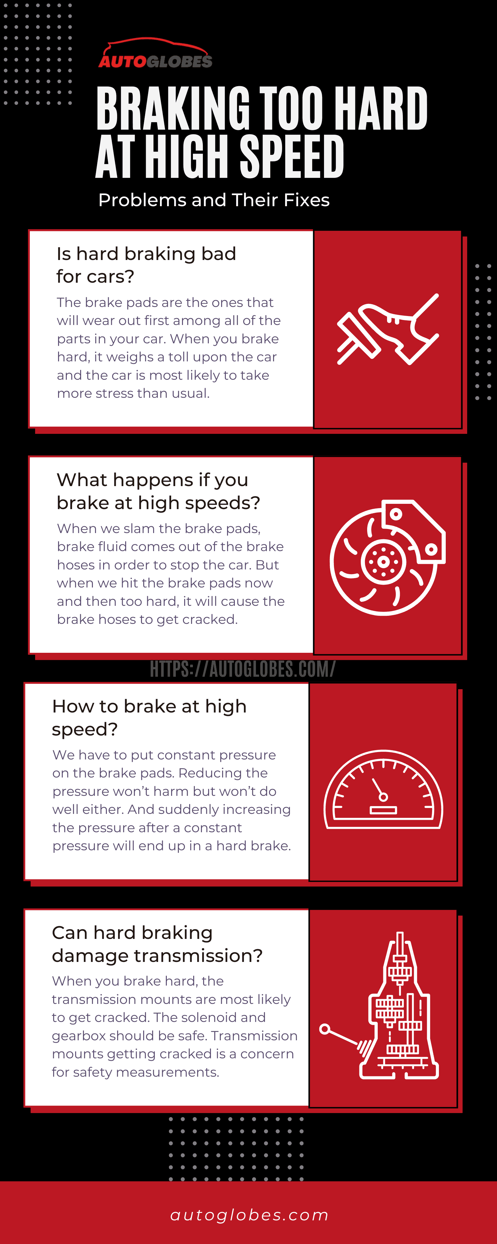 Braking Too Hard at High Speed problem and fixes infographic