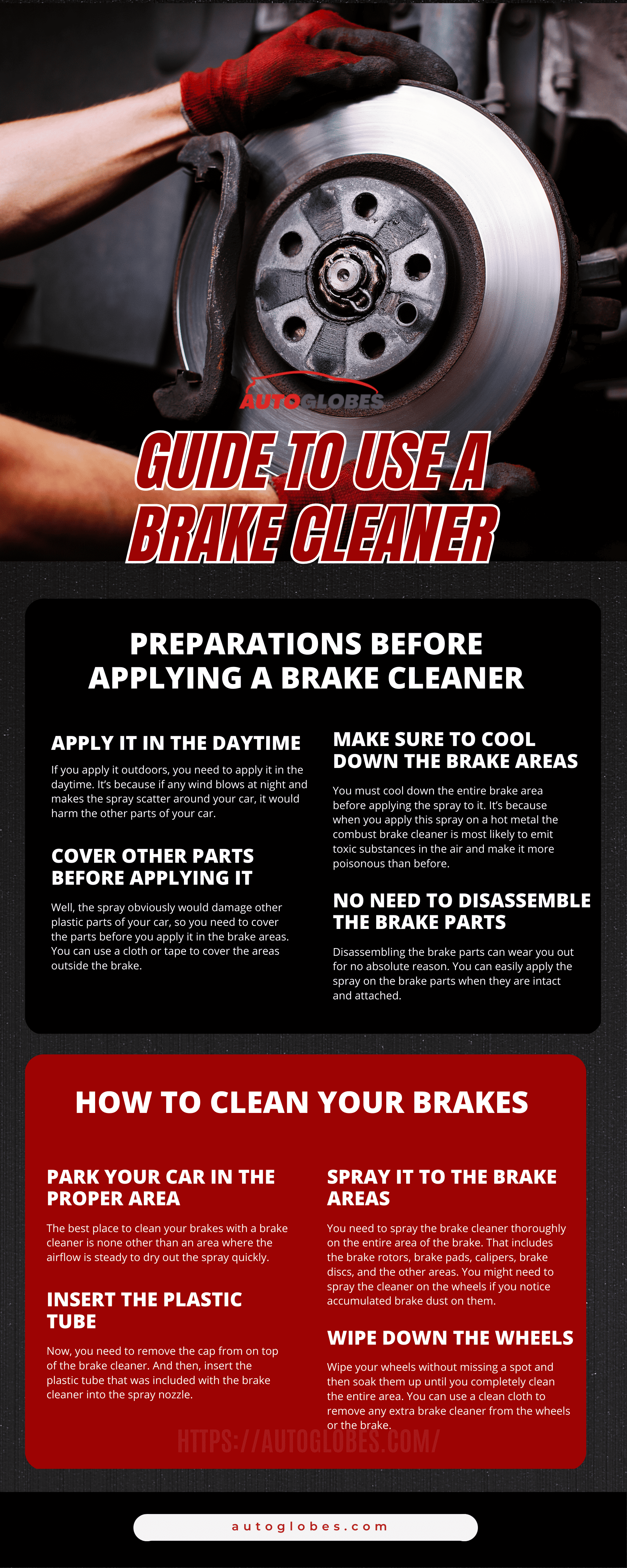 Guide to use a brake cleaner Infographic