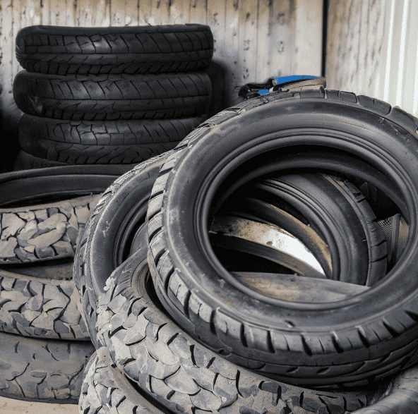 Motorcycle Tires inside the garage